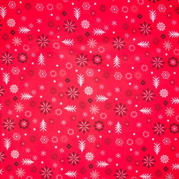 Kerst katoen sneeuwvlok rood
