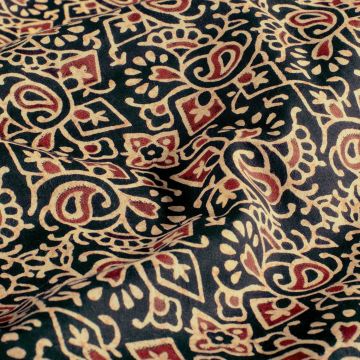 Katoen batik paisley fantasie rood-zwart