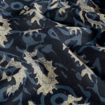 Katoen batik fantasie blauw