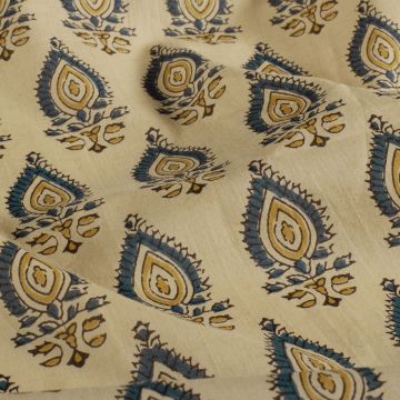 Katoen batik perzisch print vanille