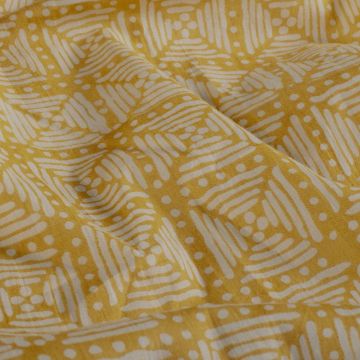 Katoen batik vierkant geel