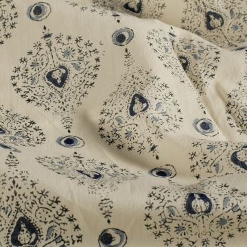 Katoen batik doodle druppel vanille