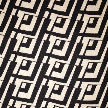 Viscose blokken beige-zwart