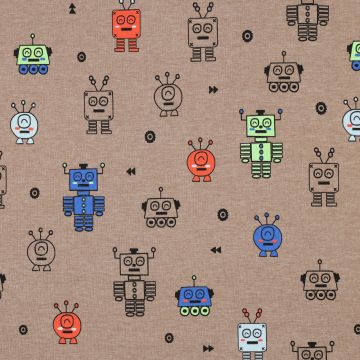Jersey melange neon robots taupe