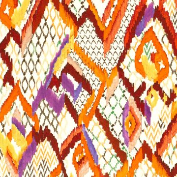 Katoen tricot aquarel bargello oranje