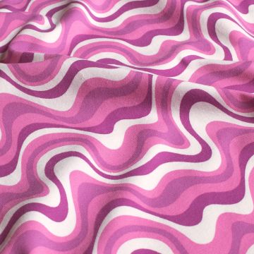 Katoen tricot marble drip roze