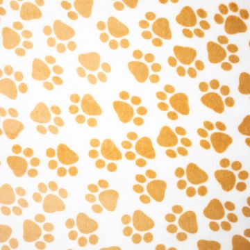 Double soft fleece dierenpoot wit-camel