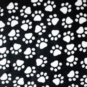 Double soft fleece dierenpoot zwart-wit