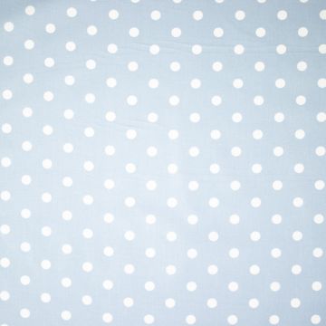 Katoen poplin polka stippen lichtblauw