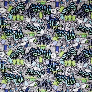 Tricot graffiti spuitbus turkoois