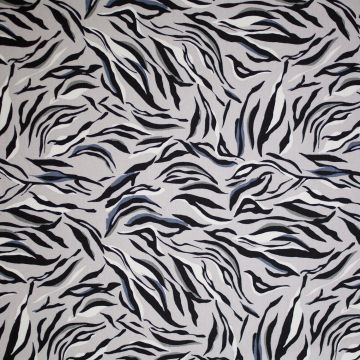 Brushed tricot wild stripes lichtgrijs