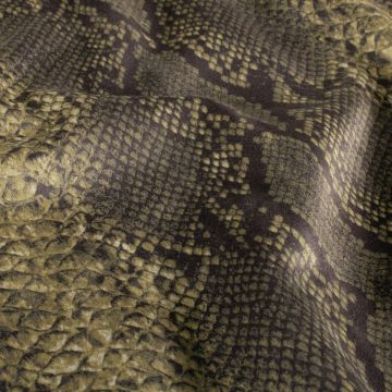 Suedine print slangenhuid camel