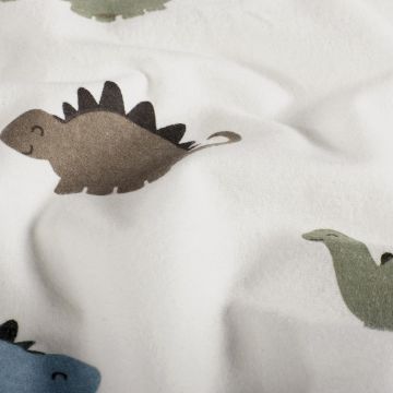 Flanel stof bedrukt Dinosaurussen
