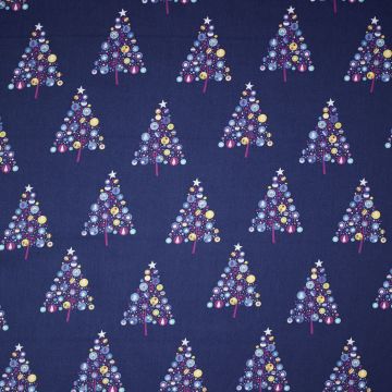 Poplin Kerstman blauw