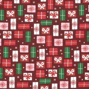 Katoen Poplin stof bedrukt Kerstmis Rood