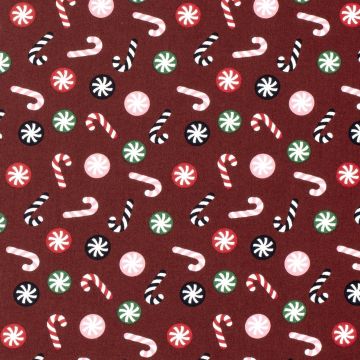 Katoen Poplin stof bedrukt Kerstmis Rood