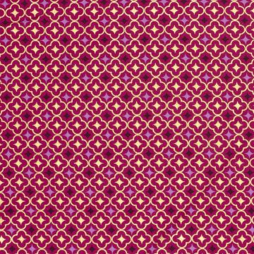 Katoen Poplin stof bedrukt en folie Abstract Magenta