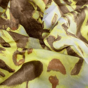 Satin Velvet stof bedrukt Abstract Boter