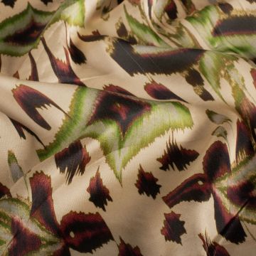 Viscose Satijn Abstract Beige