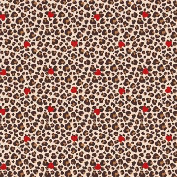 Tricot digitale print luipaard hartjes