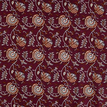 Katoen combi Tropical Flower bordeaux