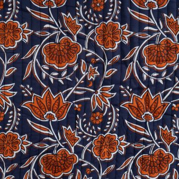 Katoen Combi patchwork stof blauw
