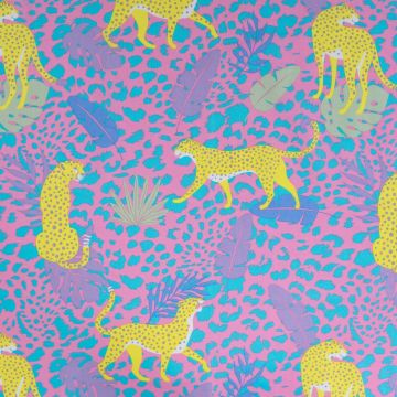 Katoen Jungle Cheetah roze