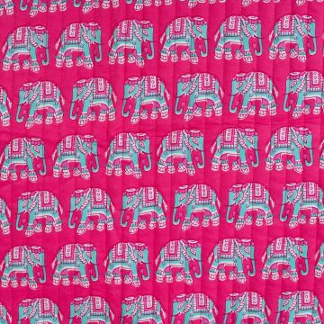Gewatteerde Katoen Combi Olifant fuchsia
