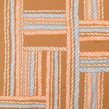 Nautische Touw digitalprint stretch bruin