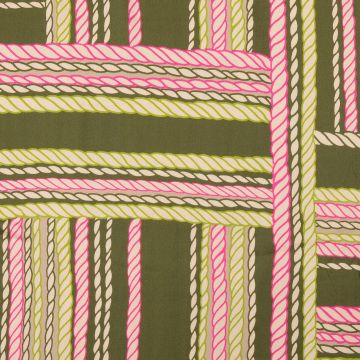 Nautische Touw digitalprint stretch olijfgroen