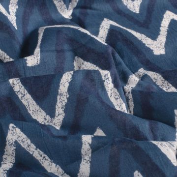 Batik Katoen bedrukt Abstrakt blauw