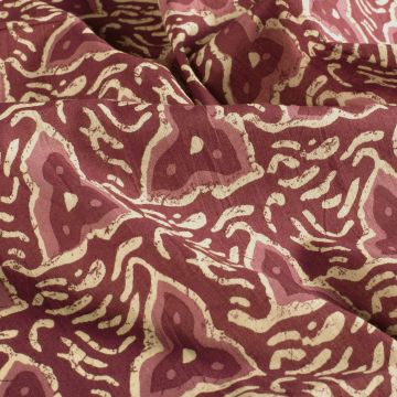 Batik Katoen bedrukt fantasie bordeaux