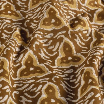 Batik Katoen bedrukt fantasie bruin