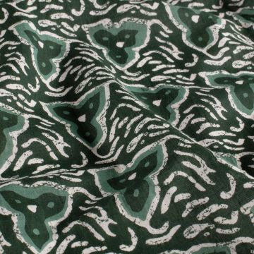 Batik Katoen bedrukt fantasie groen