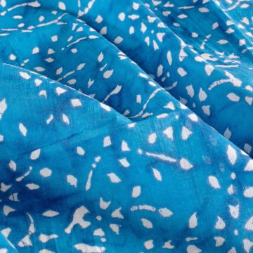 Batik Katoen bedrukt Bloemen turkoois