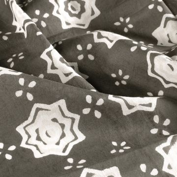 Batik Katoen bedrukt Sterren grijs
