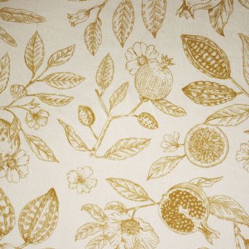 Vintage canvas botanische print oker