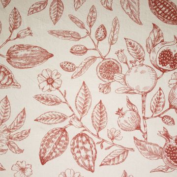 Vintage canvas botanische print rood