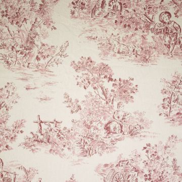 Toile du Jouy katoen natrurel rood