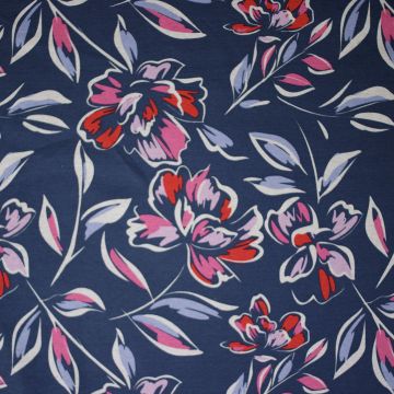 Alphen fleece stof bloemen roze