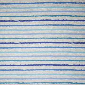 Alphen fleece stof strepen blauw