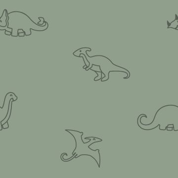 Stretch badstof Dinos mos groen