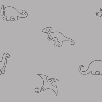 Stretch badstof Dinos licht grijs