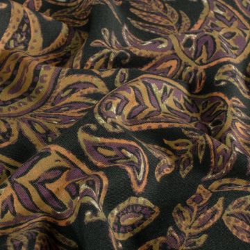Punta di Roma print paisley zwart brique