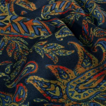 Punta di Roma print paisley marine blauw
