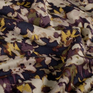Viscose Twill stof Aquarel Bloem paars