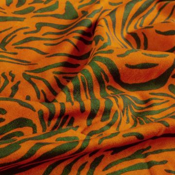 French Terry Tijgerprint oranje groen