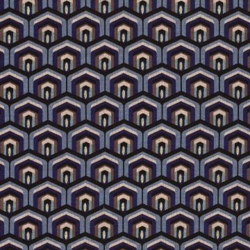 Dubbel jersey retro hexagon blauw