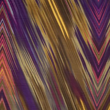 Viscose Mirage Chevron Aubergine-Camel