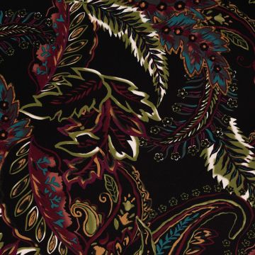 Viscose twill paisley bordeaux